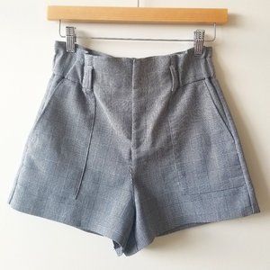Zara Trafaluc Women's Grey Plaid Dress Shorts XS